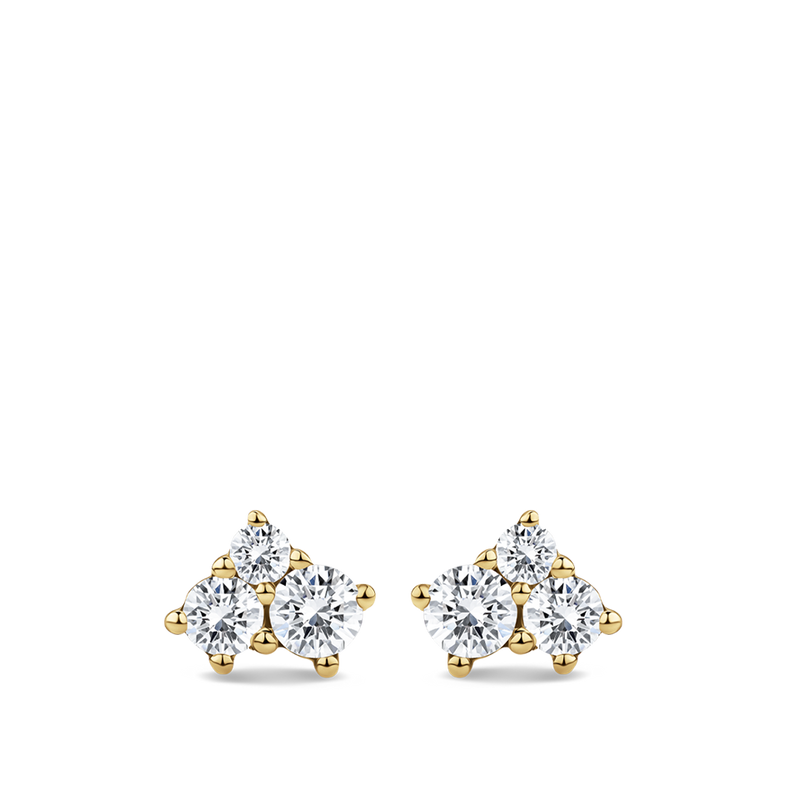 Ear Party Cluster Diamond Stud Earrings in 18ct Yellow Gold Hardy Brothers Jewellers