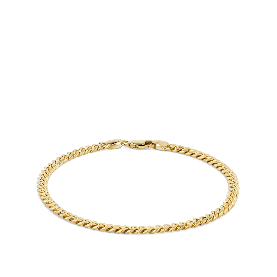 190mm Miami Link Chain Bracelet in 18ct Yellow Gold Hardy Brothers Jewellers