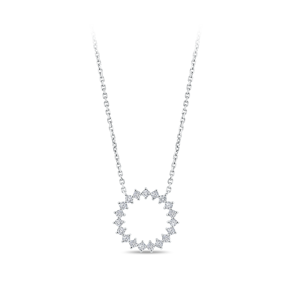 Circle Diamond Necklace 18ct White Gold Hardy Brothers Jewellers