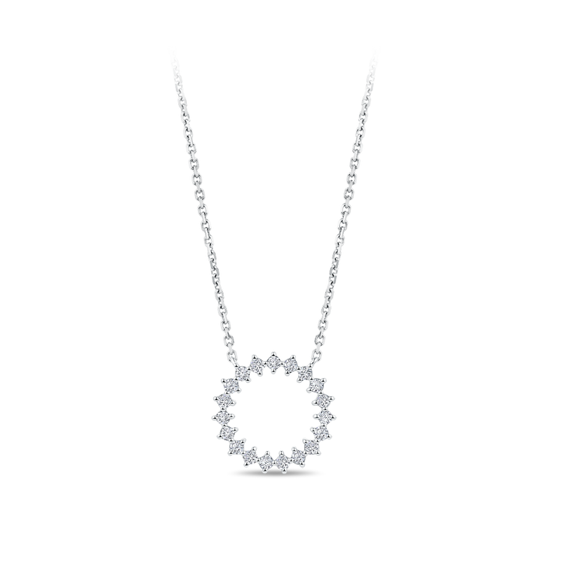 Circle Diamond Necklace 18ct White Gold Hardy Brothers Jewellers