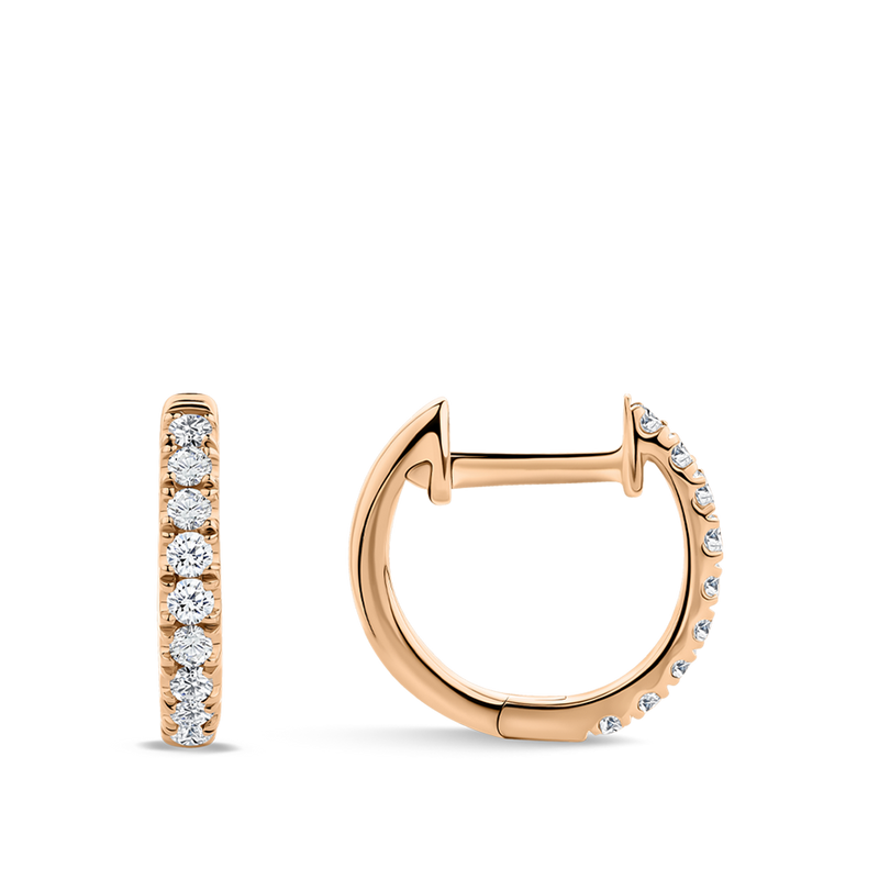 Ear Party Diamond Huggie Earrings in 18ct Rose Gold Hardy Brothers Jewellers