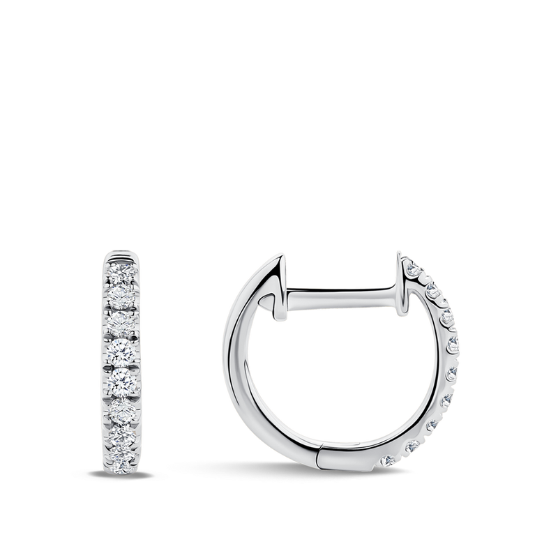 Ear Party Diamond Huggie Earrings in 18ct White Gold Hardy Brothers Jewellers