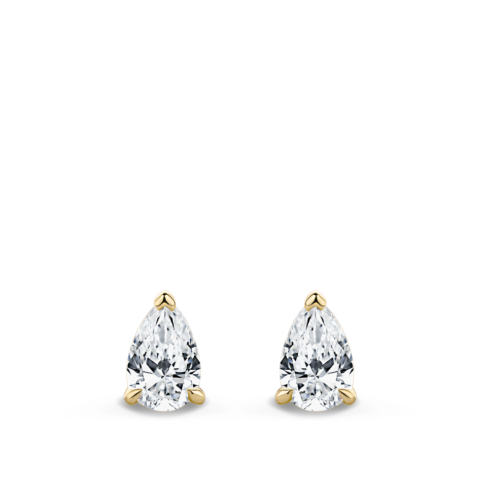 0.50ct Pear Cut Diamond Stud Earrings in 18ct Yellow Gold Hardy Brothers Jewellers