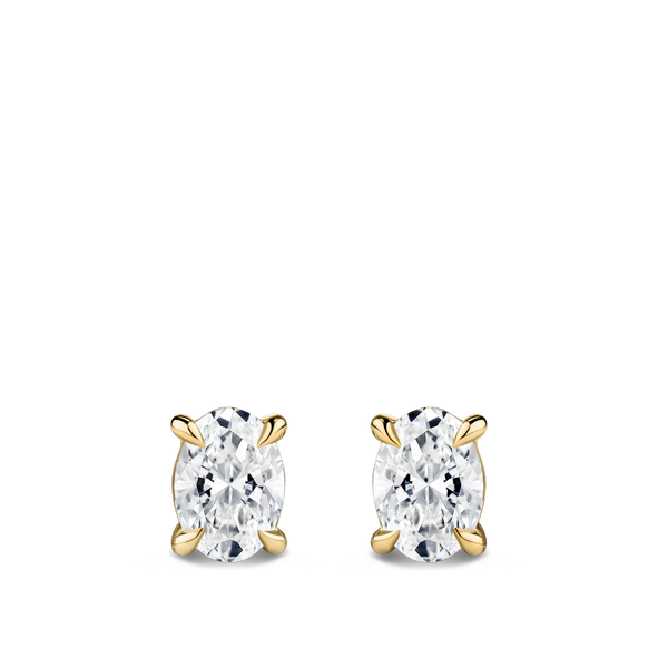 0.50ct Oval Cut Diamond Stud Earrings in 18ct Yellow Gold Hardy Brothers Jewellers