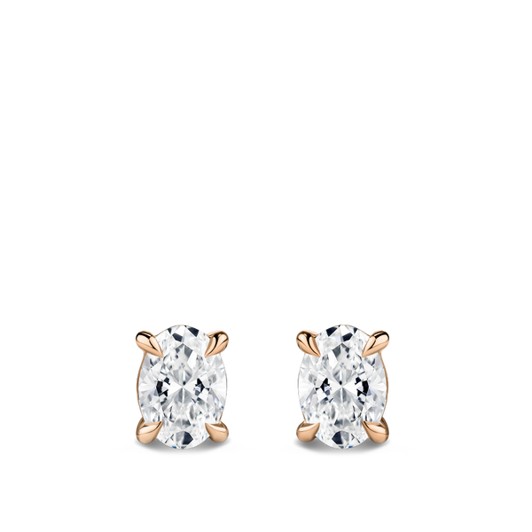 0.50ct Oval Cut Diamond Stud Earrings in 18ct Rose Gold Hardy Brothers Jewellers