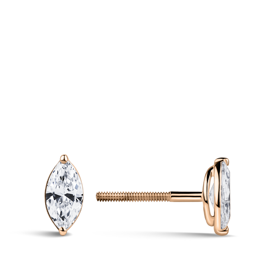 0.50ct Marquise Cut Diamond Stud Earrings in 18ct Rose Gold Hardy Brothers Jewellers
