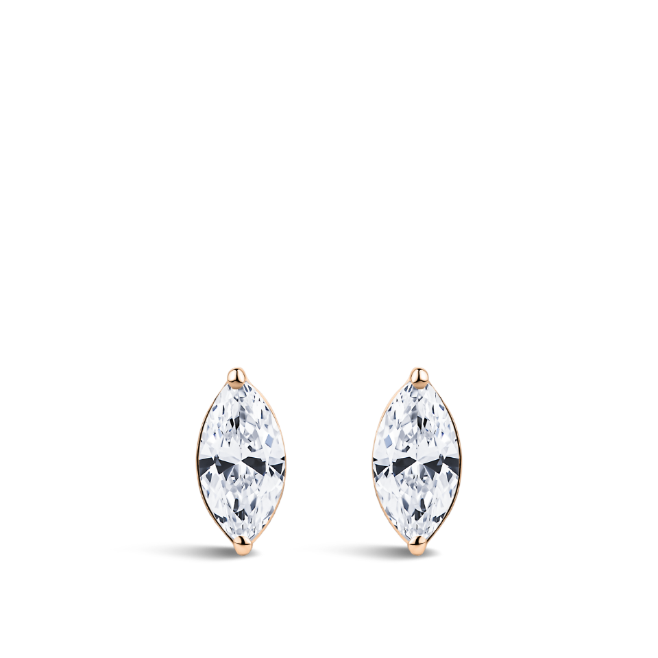 0.50ct Marquise Cut Diamond Stud Earrings in 18ct Rose Gold Hardy Brothers Jewellers