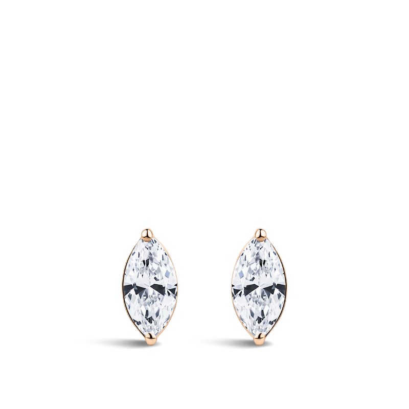 0.50ct Marquise Cut Diamond Stud Earrings in 18ct Rose Gold Hardy Brothers Jewellers