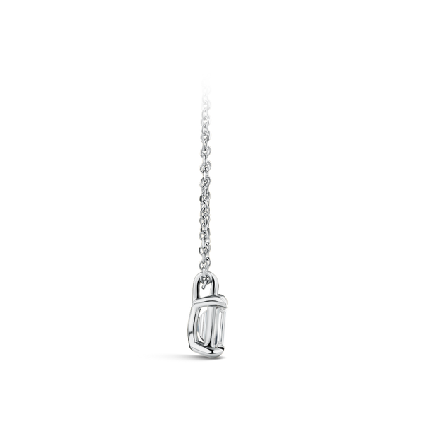 0.25ct Emerald Cut Diamond Pendant in 18ct White Gold Hardy Brothers Jewellers