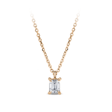 0.23 Carat Emerald Cut Diamond Pendant in 18ct Rose Gold