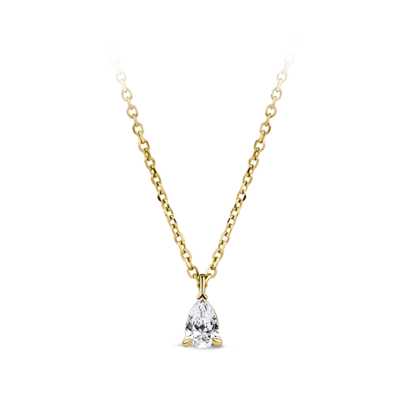 0.25ct Pear Cut Diamond Pendant in 18ct Yellow Gold Hardy Brothers Jewellers
