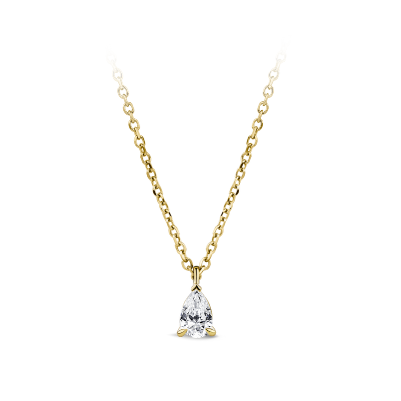 0.25ct Pear Cut Diamond Pendant in 18ct Yellow Gold Hardy Brothers Jewellers