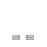Ear Party Baguette Cut Diamond Stud Earrings in 18ct White Gold Hardy Brothers Jewellers