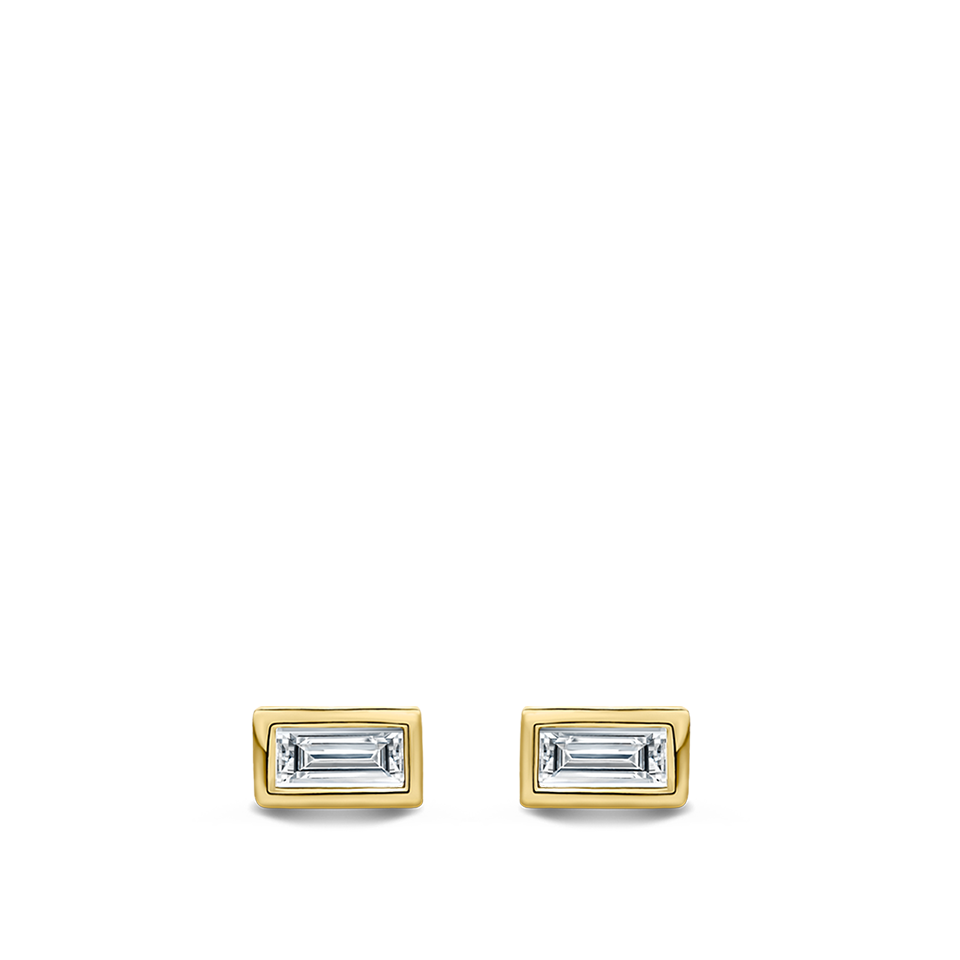 Ear Party Baguette Cut Diamond Stud Earrings in 18ct Yellow Gold Hardy Brothers Jewellers
