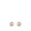 Ear Party Bezel Set 0.10 Carat Diamond Stud Earrings in 18ct Rose Gold Hardy Brothers Jewellers