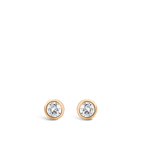 Ear Party Bezel Set 0.10 Carat Diamond Stud Earrings in 18ct Rose Gold Hardy Brothers Jewellers