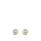 Ear Party Bezel Set 0.10 Carat Diamond Stud Earrings in 18ct Yellow Gold Hardy Brothers Jewellers
