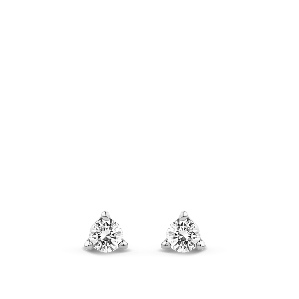Ear Party 3 Claw Diamond Stud Earrings in 18ct White Gold Hardy Brothers Jewellers
