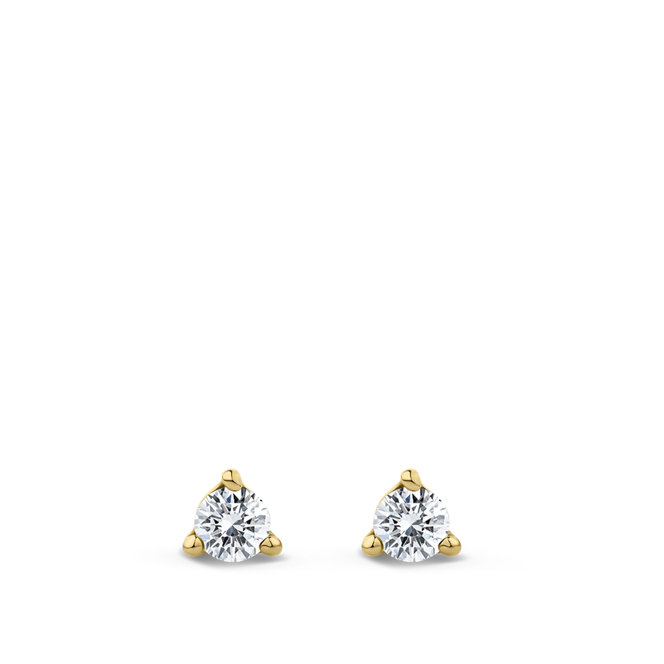 Ear Party 3 Claw Diamond Stud Earrings in 18ct Yellow Gold Hardy Brothers Jewellers