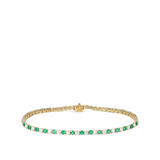 Emerald and Diamond Tennis Bracelet in 18ct Yellow Gold Hardy Brothers Jewellers