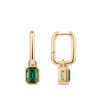 Emerald Cut Green Tourmaline Drop Earrings made in 18ct Yellow Gold Hardy Brothers Jewellers