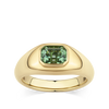 Emerald Cut Green Tourmaline Dome Ring made in 18ct Yellow Gold Hardy Brothers Jewellers