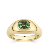 Emerald Cut Green Tourmaline Dome Ring made in 18ct Yellow Gold Hardy Brothers Jewellers