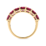 Emerald Cut Rhodalite Garnet Half Eternity Band made in 18ct Yellow Gold Hardy Brothers Jewellers