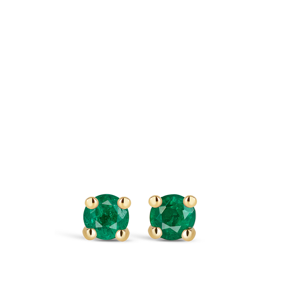Ear Party Emerald Stud Earrings in 18ct Yellow Gold Hardy Brothers Jewellers