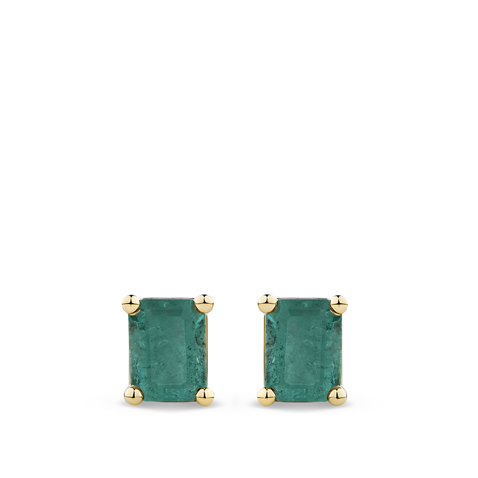 Ear Party Emerald Stud Earrings in 18ct Yellow Gold Hardy Brothers Jewellers