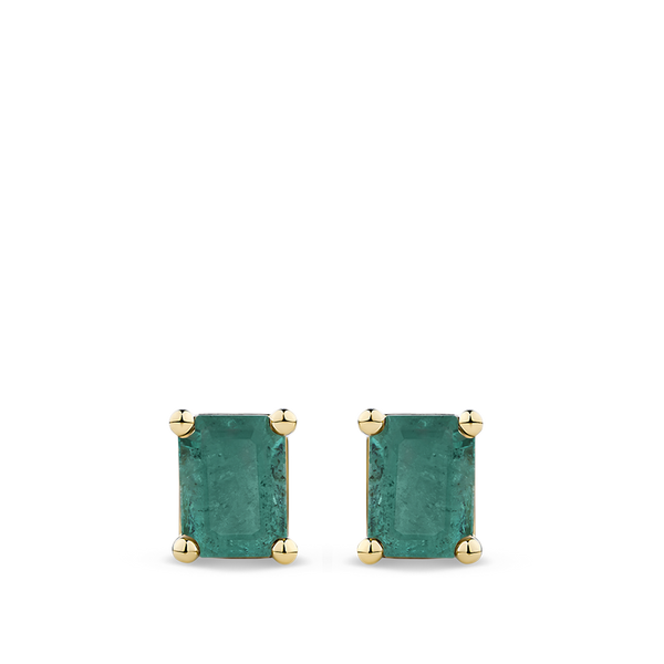 Ear Party Emerald Stud Earrings in 18ct Yellow Gold Hardy Brothers Jewellers