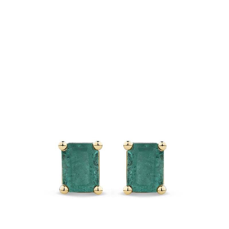 Ear Party Emerald Stud Earrings in 18ct Yellow Gold Hardy Brothers Jewellers
