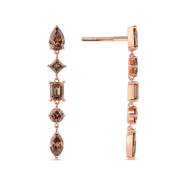 18ct rose gold top earrings