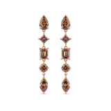 Fancy Cut Champagne Diamond Drop Earrings made in 18ct Rose Gold Hardy Brothers Jewellers