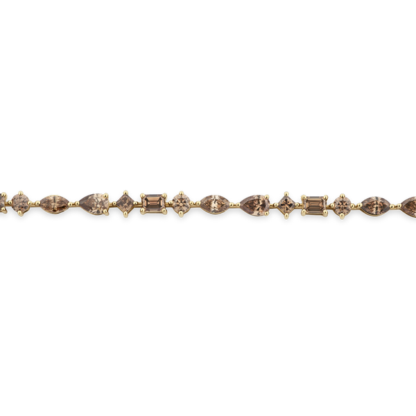 Fancy Cut Champagne Diamond Tennis Bracelet made in 18ct Yellow Gold Hardy Brothers Jewellers