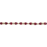 Fancy Cut Champagne Diamond and Rhodalite Garnet Tennis Bracelet in 18ct Yellow Gold Hardy Brothers Jewellers