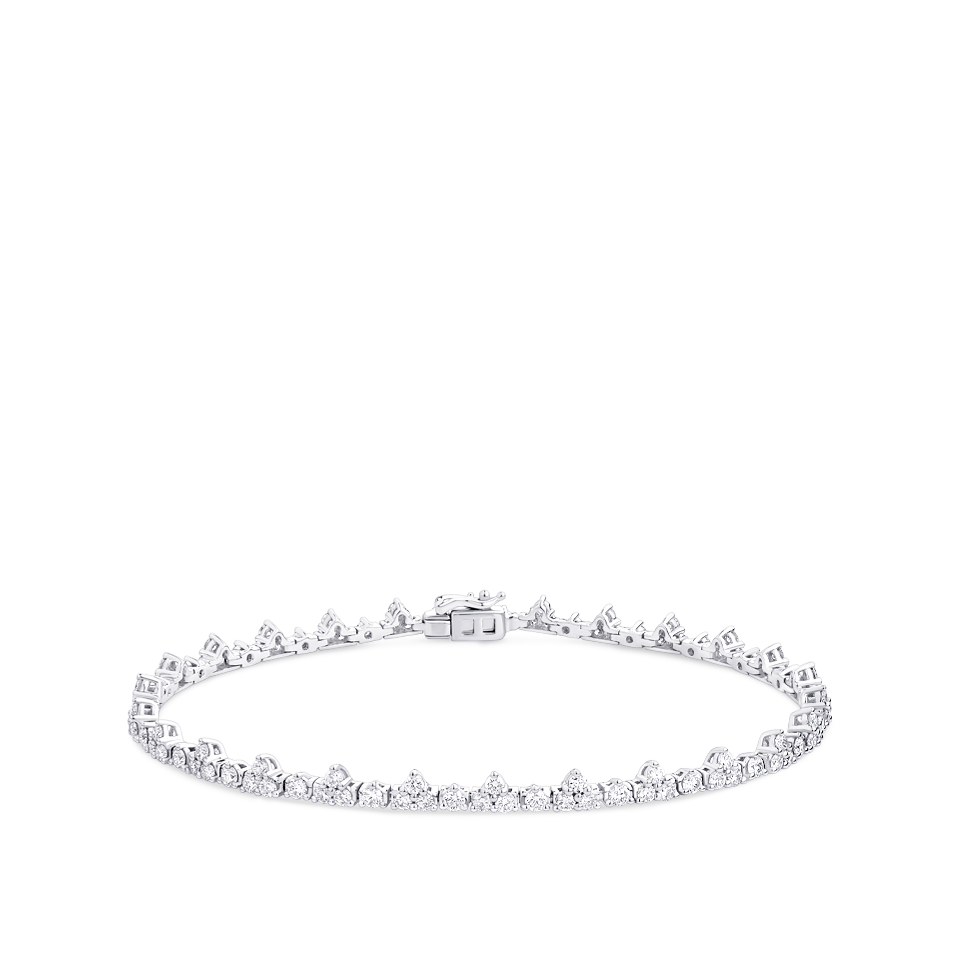 3.10 Carat Fancy Pattern Diamond Tennis Bracelet in 18ct White Gold Hardy Brothers Jewellers