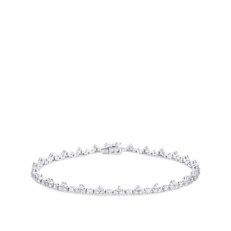 3.10 Carat Fancy Pattern Diamond Tennis Bracelet in 18ct White Gold Hardy Brothers Jewellers