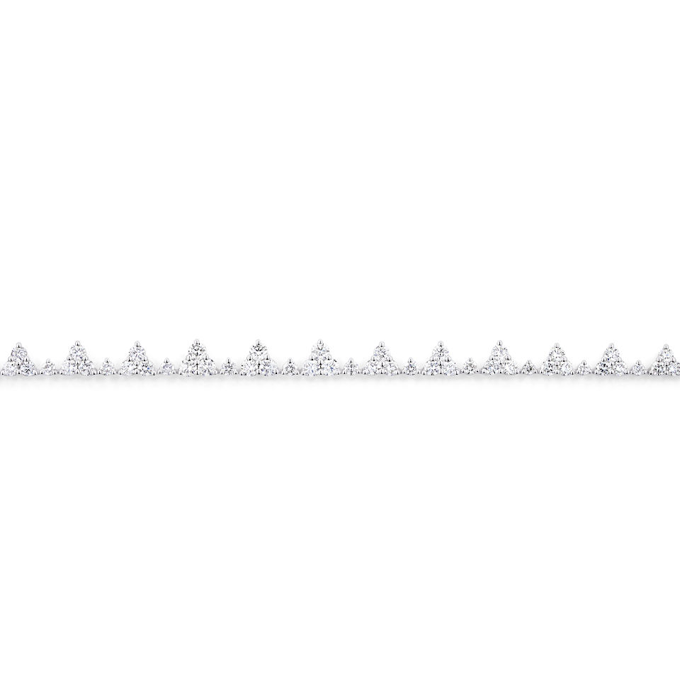 8.01 Carat Fancy Pattern Diamond Tennis Necklace in 18ct White Gold Hardy Brothers Jewellers