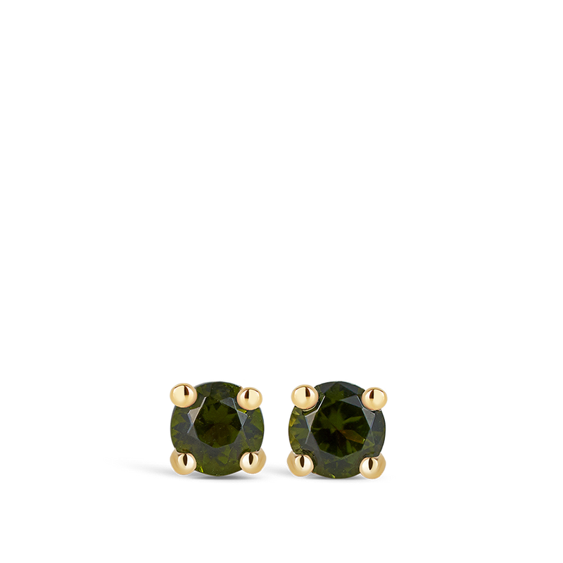 Ear Party Green Tourmaline Stud Earrings in 18ct Yellow Gold Hardy Brothers Jewellers