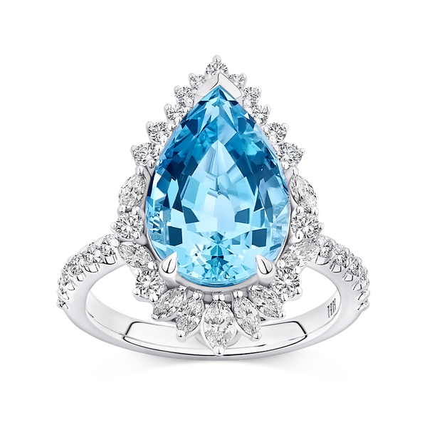 Aquamarine hot sale pear ring