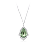Halo Pear Cut Mint Tourmaline and Diamond Pendant made in 18ct White Gold Hardy Brothers Jewellers