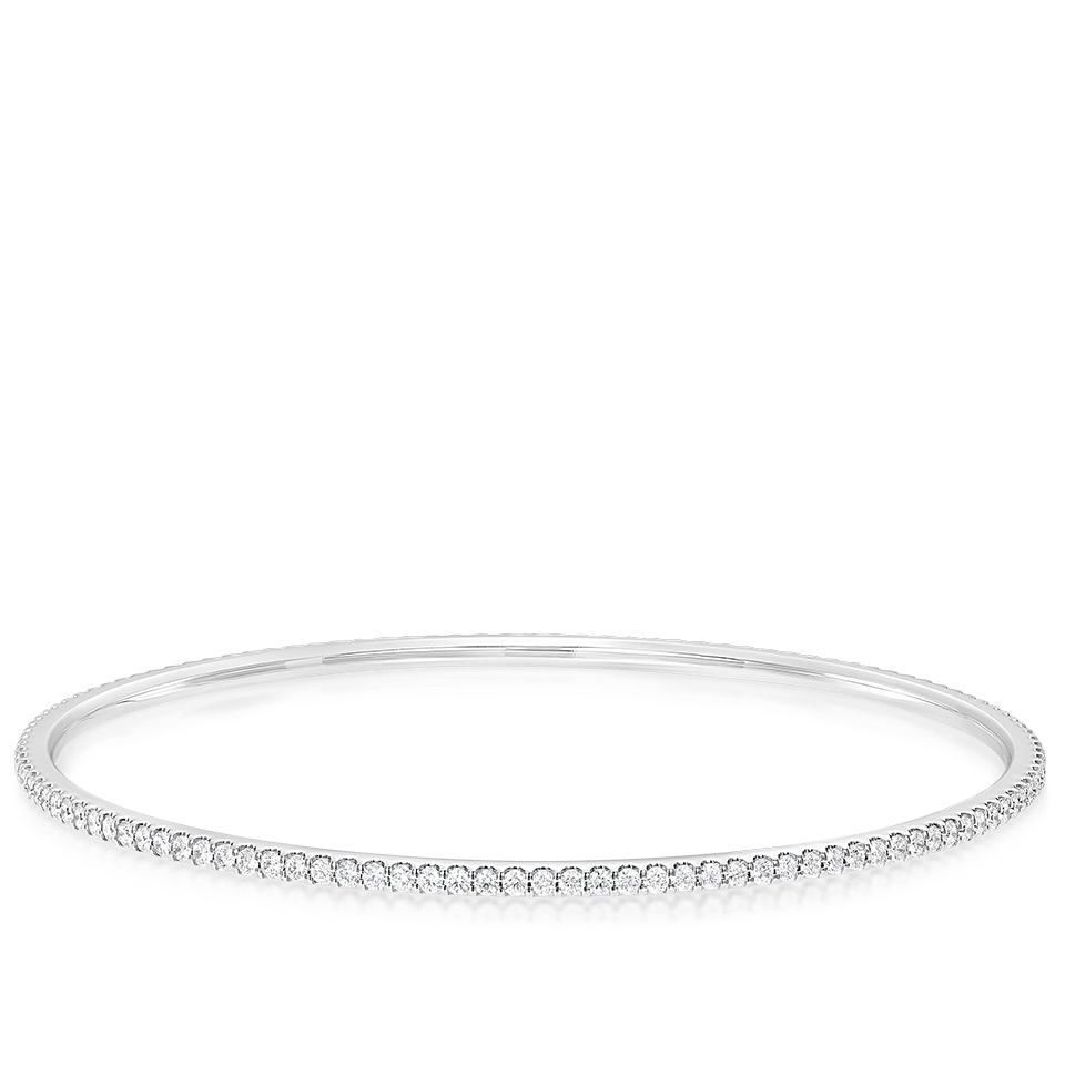Quintessential 2.00 Carat Diamond Bangle in 18ct White Gold Hardy Brothers Jewellers