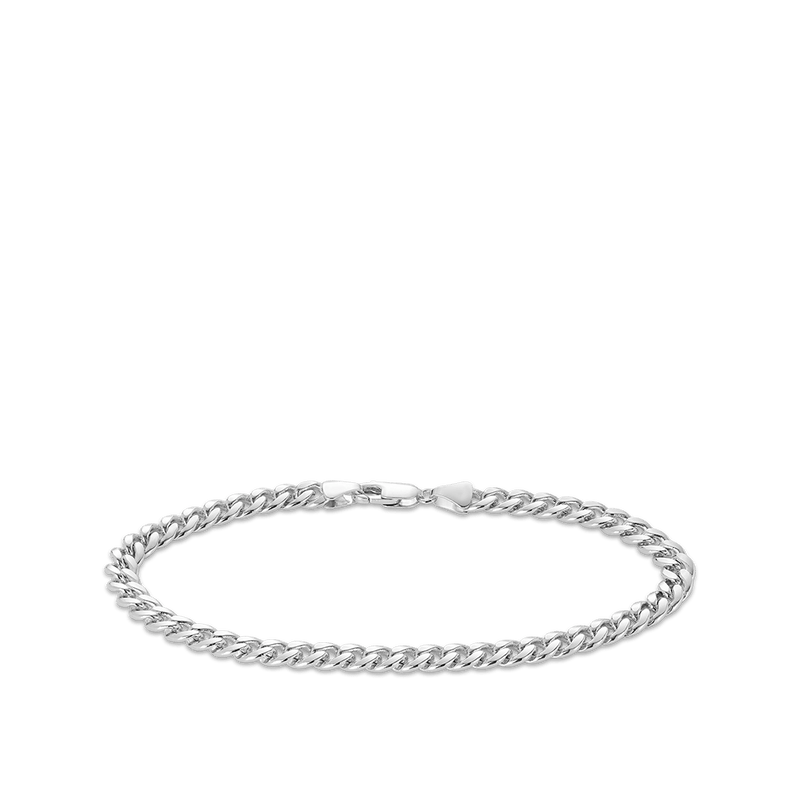 Miami Link Bracelet in 18ct White Gold Hardy Brothers 