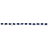 Sapphire and Diamond Tennis Bracelet in 18ct White Gold Hardy Brothers 