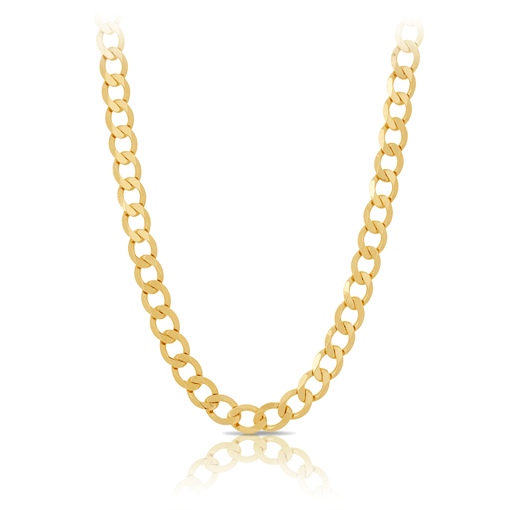 Curb Link Chain Necklace in 18ct Yellow Gold Hardy Brothers 