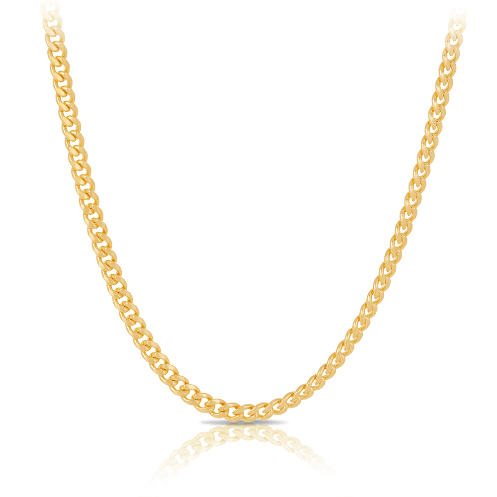 Miami Link Chain Necklace in 18ct Yellow Gold Hardy Brothers 