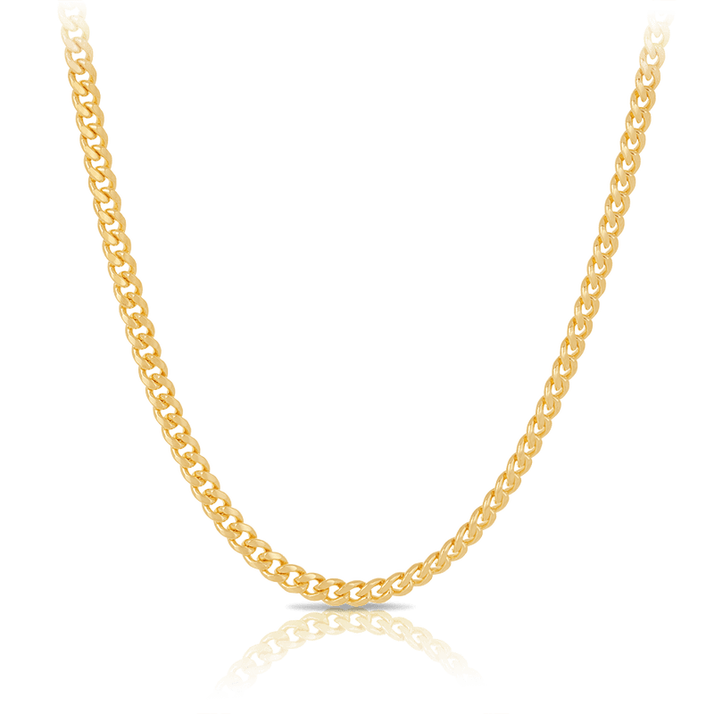Miami Link Chain Necklace in 18ct Yellow Gold Hardy Brothers
