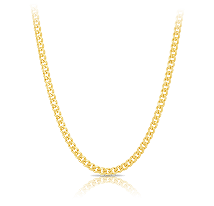 Miami Link Chain Necklace in 18ct Yellow Gold Hardy Brothers 