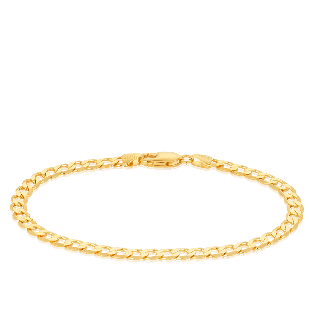 Curb Link Chain Bracelet in 18ct Yellow Gold Hardy Brothers 